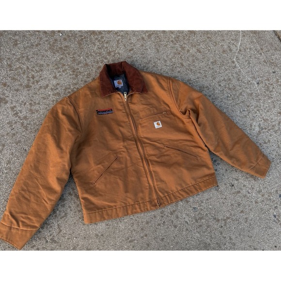Carhartt Detroit Jacket INTERSTELLAR J001 BRN Blanket Lined XL MADE IN USA EUC